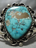 Huge Vintage Native American Navajo Old Morenci Turquoise Sterling Silver Bracelet-Nativo Arts
