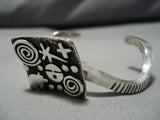 Amazing Vintage Native American Navajo Alex Sanchez Sterling Silver Star Bracelet Old-Nativo Arts