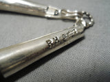 Ron Hurley Vintage Native American Navajo Sterling Silver Native Old Squash Blossom Necklace-Nativo Arts