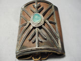 Early Vintage Native American Navajo 1920's/30's Green Turquoise Sterling Silver Ketoh Bracelet-Nativo Arts