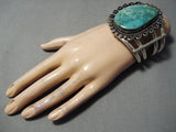 Magnificent Vintage Navajo Huge Royston Turquoise Sterling Silver Bracelet Native American-Nativo Arts