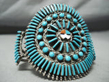 One Of The Most Unique Vintage Navajo/ Zuni Turquoise Sterling Silver Bracelet-Nativo Arts