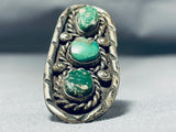 Incredible Vintage Native American Navajo Cerrillos & Royston Turquoise Sterling Silver Ring-Nativo Arts