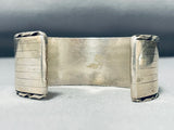 Heavy Vintage Native American Navajo Turquoise Sterling Silver Bracelet Old-Nativo Arts