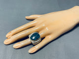 Native American Very Important Lander Blue Turquoise 14k Gold Ring-Nativo Arts