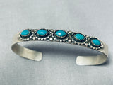 Marvelous Vintage Native American Laguna Blue Gem Turquoise Sterling Silver Bracelet Signed-Nativo Arts