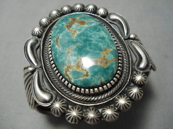 Important Vintage Native American Navajo Martinex Royston Turquoise Sterling Silver Bracelet-Nativo Arts