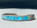 Native American Smaller Wrist Vintage Navajo Spiderweb Turquoise Sterling Silver Bracelet-Nativo Arts