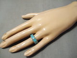 Very Old Thicker Vintage Navajo Turquoise Sterling Silver Native American Ring-Nativo Arts