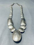 Best Vintage Native American Navajo Carico Lake Turquoise Sterling Silver Bead Necklace-Nativo Arts