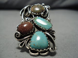 Tremendous Vintage Native American Navajo Royston Turquoise Sterling Silver Ring-Nativo Arts