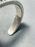 Extreme Stamp Native American Navajo Sterling Silver Bracelet Signed J. Delgarito-Nativo Arts