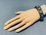 Native American Amazing Vintage Southwest Squared Turquoise Sterling Silver Bracelet-Nativo Arts