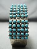 One Of Most Intricate Vintage Native American Zuni Snake Eyes Turquoise Sterling Silver Bracelet-Nativo Arts
