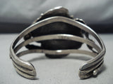 Huge High Grade Vintage Native American Navajo Carico Lake Turquoise Sterling Silver Bracelet-Nativo Arts
