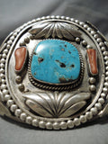 Rare Bisbee Turquoise Vintage Native American Navajo Sterling Silver Bracelet Cuff Old-Nativo Arts