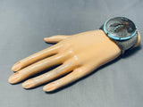 One Of The Best Vintage Native American Navajo Turquoise Eagle Inlay Sterling Silver Bracelet-Nativo Arts