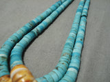 Rare Earlier Vintage Native American Navajo Blue Gem Turquoise Jacla Pendant Old-Nativo Arts