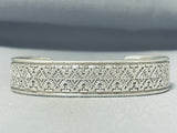 60+ Gram Highly Detailed Native American Navajo Sterling Silver Bracelet-Nativo Arts