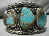 One Of Biggest Best Vintage Native American Navajo Royston Turquoise Sterling Silver Bracelet-Nativo Arts