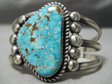Opulent Important Native American Navajo Tyrone Turquoise Sterling Silver Bracelet-Nativo Arts