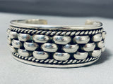 Important Willie Family Vintage Native American Navajo Sterling Silver Bridge Bracelet-Nativo Arts