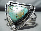 Huge Vintage Native American Navajo Triangular Royston Turquoise Sterling Silver Bracelet-Nativo Arts