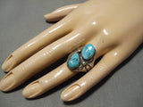 Rare Turquoise!! Vintage Navajo Persin Sterling Silver Native American Ring-Nativo Arts