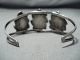 Superior Vintage Native American Navajo Bisbee Turquoise Sterling Silver Bracelet Old-Nativo Arts