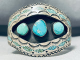 Best Vintage Native American Navajo Will Singer Turquoise Inlay Sterling Silver Bracelet-Nativo Arts