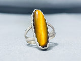 Alluring Native American Navajo Tigers Eye Sterling Silver Ring-Nativo Arts