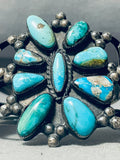 Museum Quality Vintage Native American Navajo Turquoise Cluster Bracelet Old-Nativo Arts