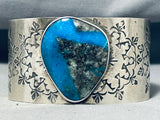 Stunning San Felipe Huge Pilot Mountain Turquoise Sterling Silver Bracelet-Nativo Arts