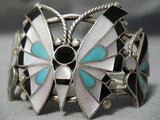 Incredible Wingpsan Vintage Native American Zuni Native Sterling Silver Butterfly Bracelet-Nativo Arts