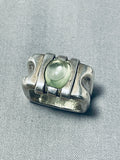 Native American Stunning Vintage Apache Peridot Sterling Silver Thick Heavy Ring-Nativo Arts