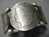 Magnificent San Felipe Sterling Silver Coins Bracelet Native American-Nativo Arts