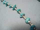 Wonderful Vintage Native American Navajo Turquoise Sterling Silver Necklace-Nativo Arts