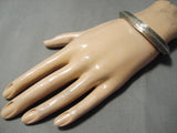 Astonishing Hand Tooled Vintage Native American Navajo Sterling Silver Bracelet-Nativo Arts