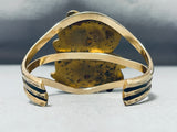 Very Rare Gilbert Turquoise Vintage Native American Navajo Sterling Silver Gold Bracelet-Nativo Arts