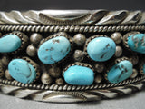 Tremendous Vintage Native American Navajo Turquoise Sterling Silver Bracelet Old-Nativo Arts