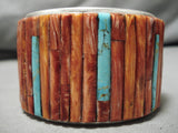 Biggest And Best Native American Navajo Spiny Oyster Turquoise Sterling Silver Bracelet-Nativo Arts