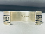 One Of The Most Unique Native American Navajo Stamp Sterling Silver Bracelet-Nativo Arts