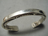 Authentic Vintage Native American Navajo Orville Tsinnie Sterling Silver Bracelet-Nativo Arts