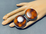 One Of The Biggest Ever Native American Navajo Petrified Wood Sterling Silver Ring-Nativo Arts