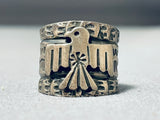 Sunshine Reeves Vintage Native American Navajo Sterling Silver Thunderbird Ring-Nativo Arts