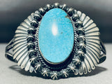 Fascinating Vintage Native American Navajo Kingman Turquoise Sterling Silver Bracelet-Nativo Arts