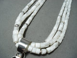 Native American Rare Santo Domingo Black & White Sterling Silver Necklace-Nativo Arts