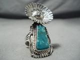 Towering Kachina Native American Navajo Gilbert Turquoise Sterling Silver Ring-Nativo Arts