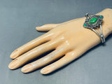 Very Rare Vintage Native American Navajo Orvil Jack Turquoise Sterling Silver Bracelet-Nativo Arts