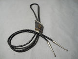 Majestic Vintage Native American Navajo Sterling Silver Bolo Tie Old-Nativo Arts